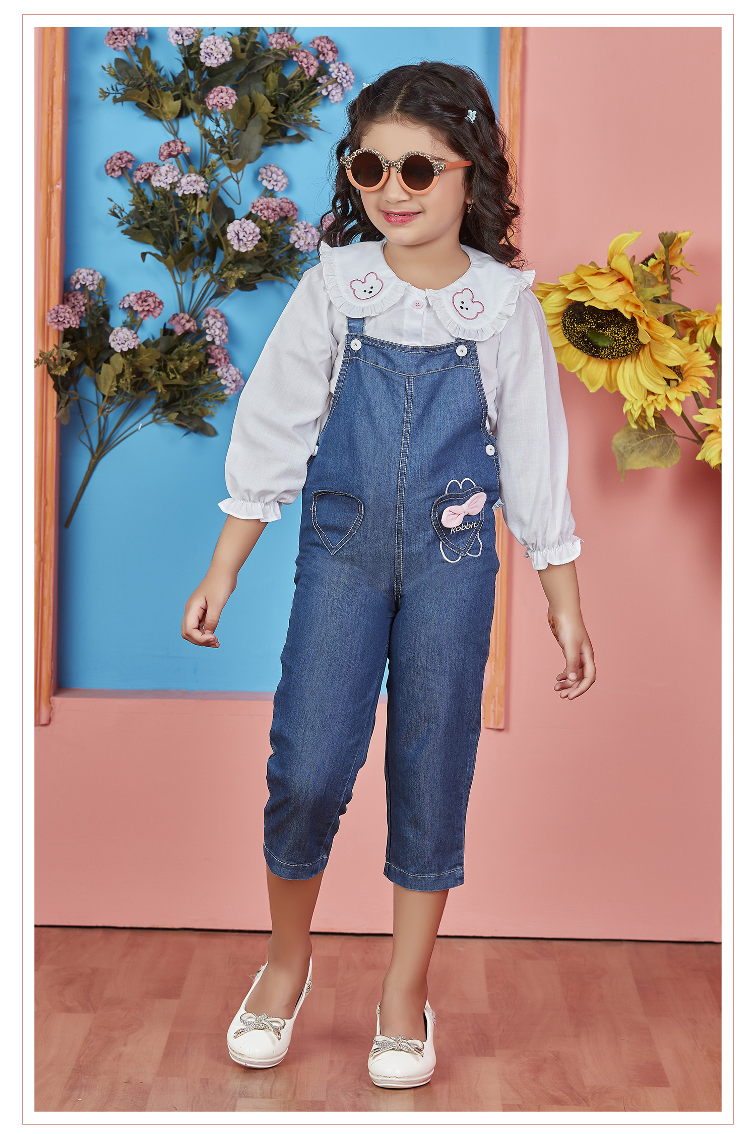 Girls Casual T-shirt Dungaree