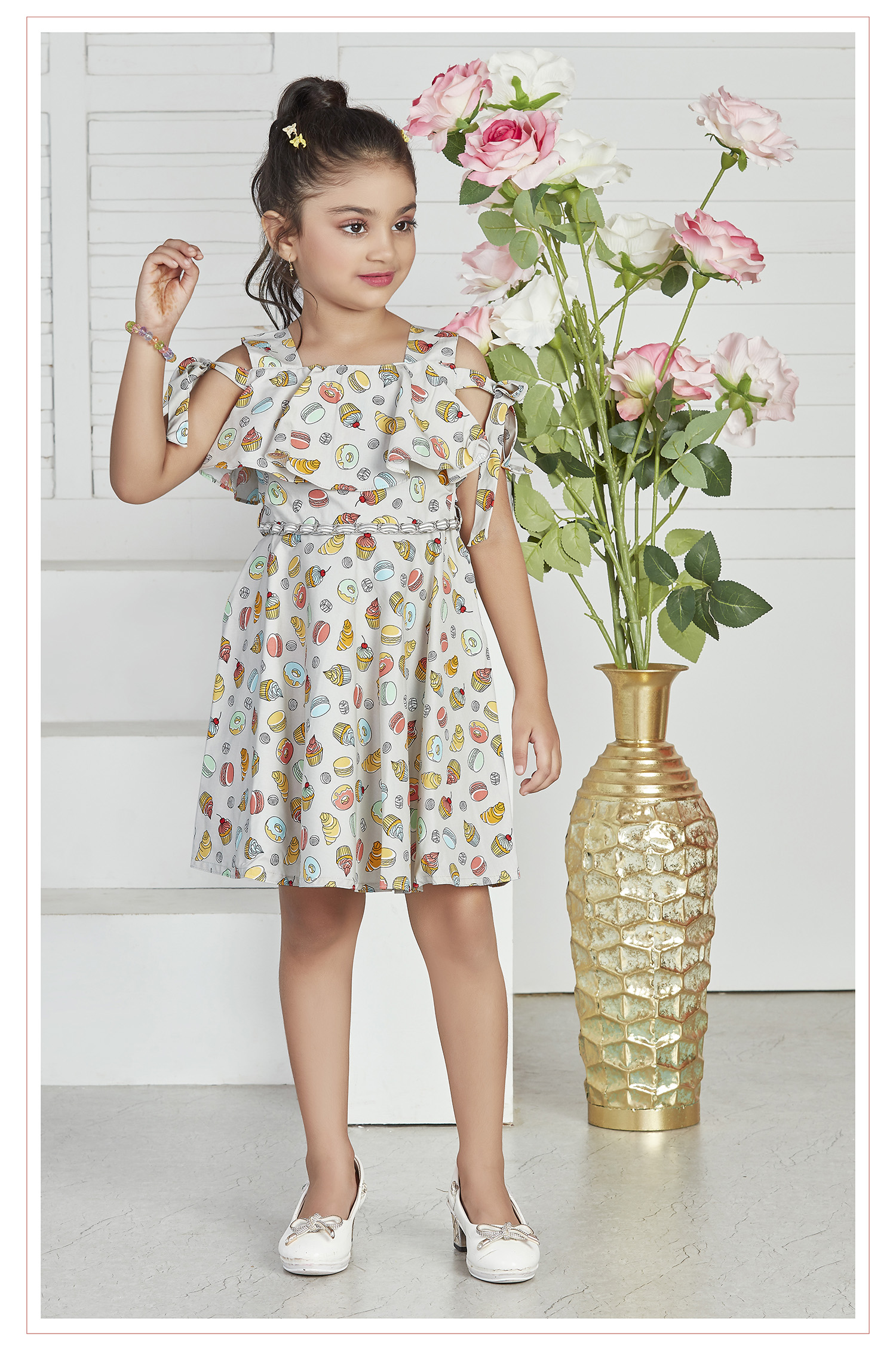 Girls Midi/Knee Length Casual Dress